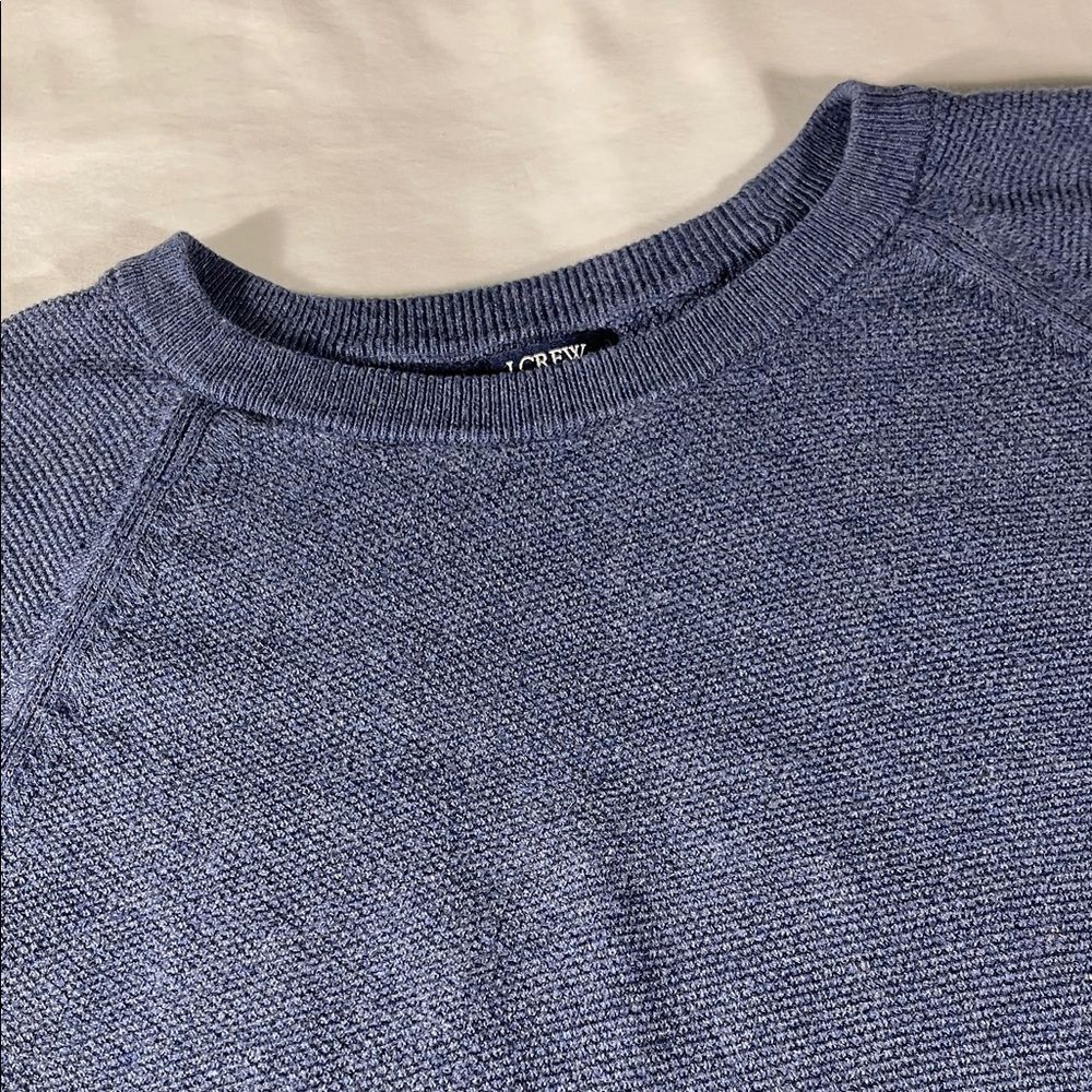 J. Crew mens slate blue lightweight cotton crewneck long sleeve sweater - size L